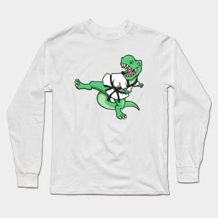 Cartoon TREX doing Hapkido Long Sleeve T-Shirt